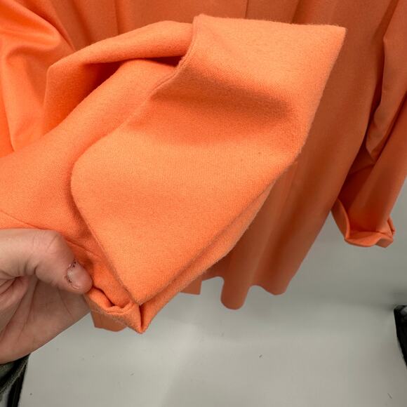 LOUIS FERAUD Vintage Orange Cashmere Wool Button Long Jacket & Blouse Set  // 8 - Picture 4 of 11